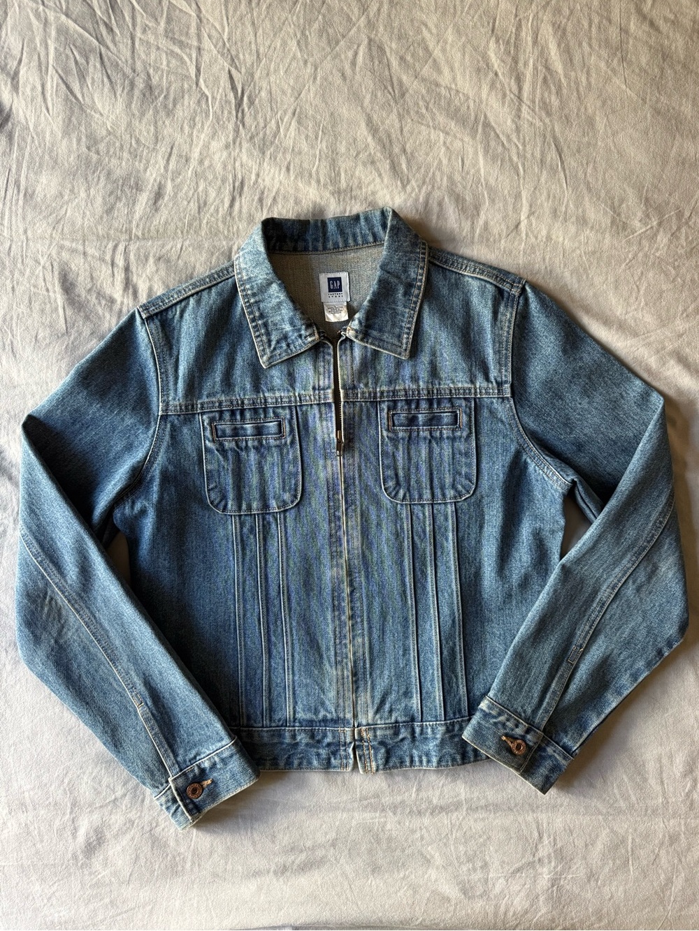 GAP Blue Denim Zip-Up Jacket